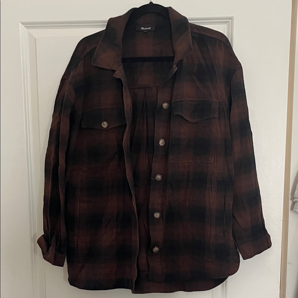 Madewell Plaid Shacket/Shirt - Brown & Black